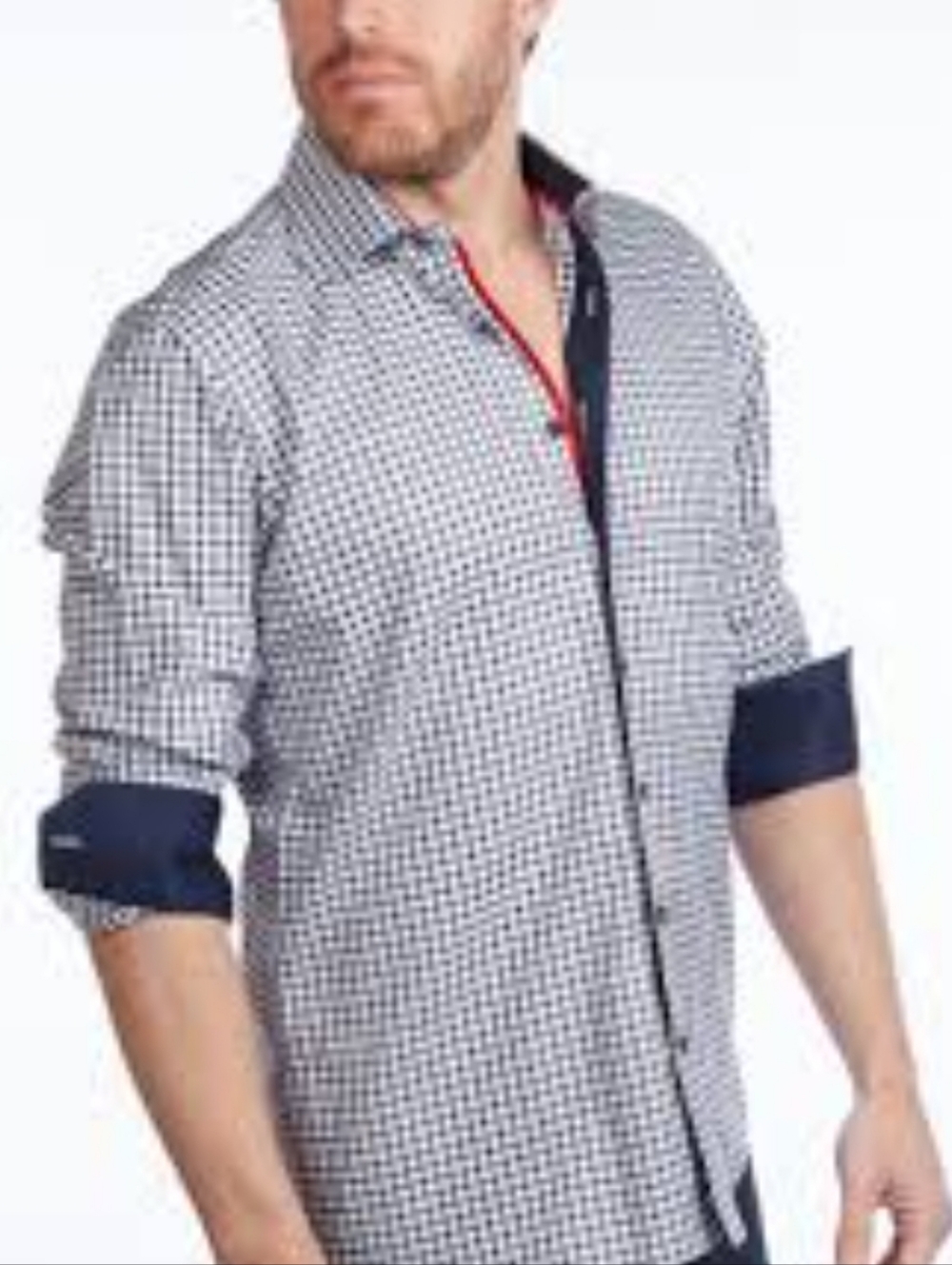 Lanzino men’s dress shirt size XXL contrast Trim  great look for the offi…
